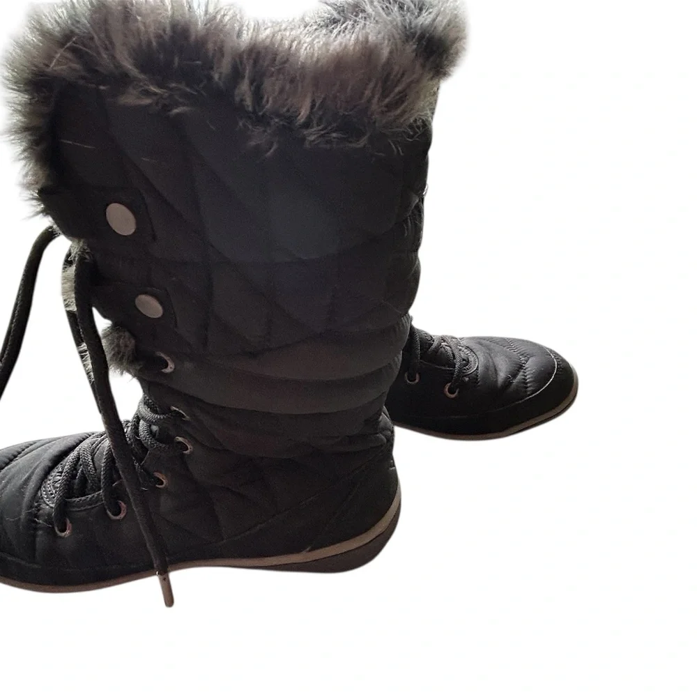 Columbia Waterproof Winter Boots Black Faux Fur Lining